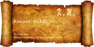 Keszei Milán névjegykártya