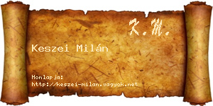 Keszei Milán névjegykártya
